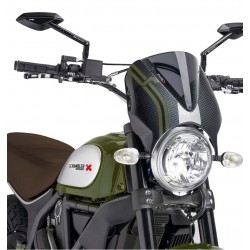 CUPOLINO PUIG RETRO DUCATI SCRAMBLER 1100 PRO 2020-2021, FUME SCURO/CARBON