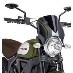 CUPOLINO PUIG RETRO DUCATI SCRAMBLER 1100 SPORT 2018-2019, NERO/CARBON