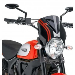 CUPOLINO PUIG RETRO DUCATI SCRAMBLER CAFE' RACER 2019-2020, FUME SCURO/NERO