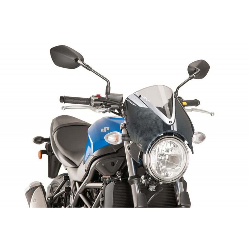 PARABRISAS PUIG RETRO SUZUKI SV 650 2016-2020, TRANSPARENTE/CARBONO