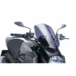 PUIG TOURING NEW GENERATION WINDSCREEN DUCATI DIAVEL 1200 2011-2018, DARK SMOKE