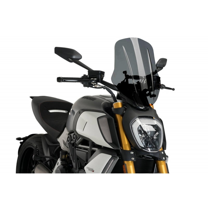 PARABRISAS PUIG TOURING NEW GENERATION DUCATI DIAVEL 1260 2019-2020, AHUMADO OSCURO