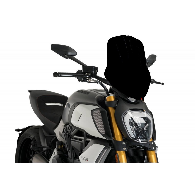 CUPOLINO PUIG TOURING NEW GENERATION DUCATI DIAVEL 1260 2019-2020, NERO