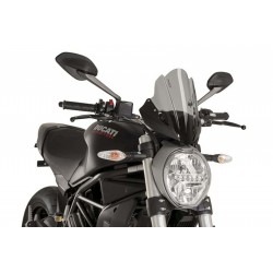 PARABRISAS PUIG TOURING NEW GENERATION DUCATI MONSTER 1200 2014-2016, AHUMADO OSCURO