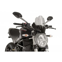 CUPOLINO PUIG TOURING NEW GENERATION DUCATI MONSTER 1200 R 2016-2019, FUME CHIARO