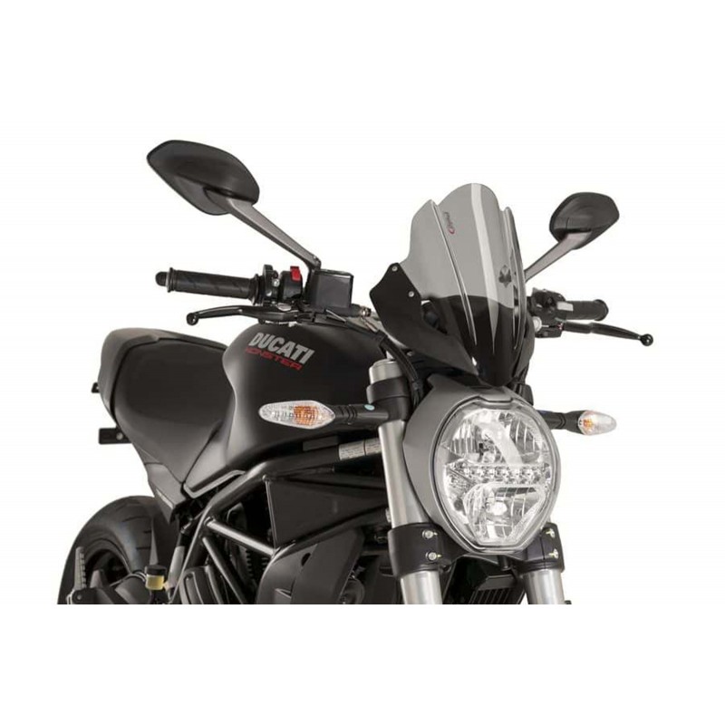 CUPOLINO PUIG TOURING NEW GENERATION DUCATI MONSTER 1200 R 2016-2019, FUME SCURO