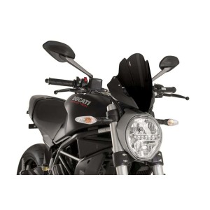 PUIG TOURING WINDSCHUTZSCHEIBE NEW GENERATION DUCATI MONSTER 821 2018-2020, SCHWARZ