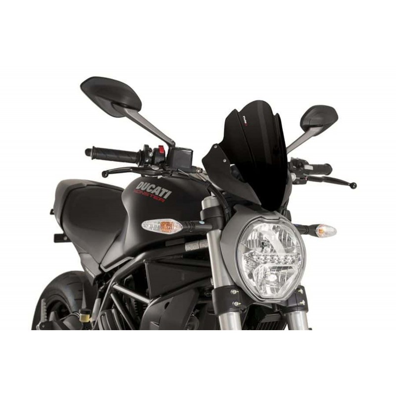 PUIG TOURING WINDSCHUTZSCHEIBE NEW GENERATION DUCATI MONSTER 821 2018-2020, SCHWARZ