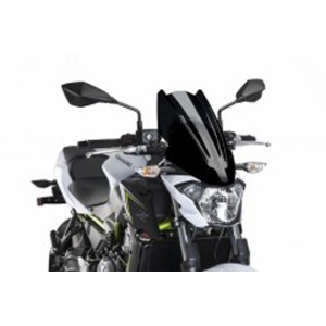PUIG TOURING WINDSCHUTZSCHEIBE NEW GENERATION KAWASAKI Z 650 2017-2019, SCHWARZ