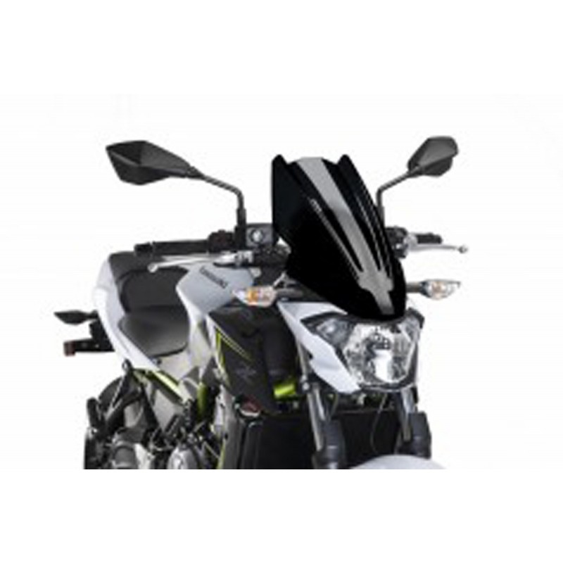 PUIG TOURING WINDSCHUTZSCHEIBE NEW GENERATION KAWASAKI Z 650 2017-2019, SCHWARZ