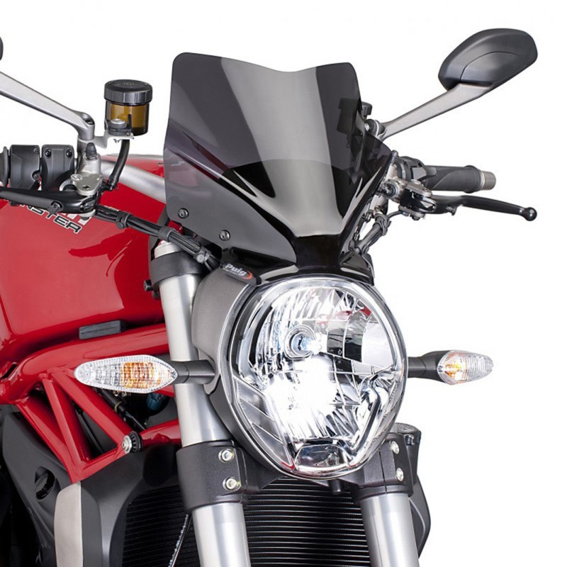 PUIG SPORT WINDSCHUTZSCHEIBE NEW GENERATION DUCATI MONSTER 821 2014-2017, DUNKLE RAUCH