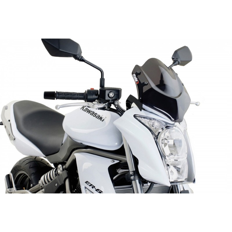 PUIG SPORT NEW GENERATION WINDSCREEN KAWASAKI ER-6N 2009-2011, DARK SMOKE