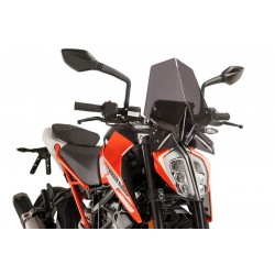 PARABRISAS PUIG SPORT NEW GENERATION KTM 390 DUKE 2017-2020, AHUMADO OSCURO