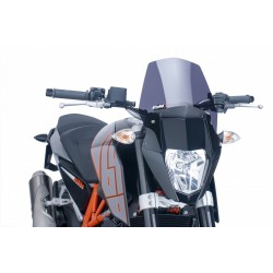 PARABRISAS PUIG SPORT NEW GENERATION KTM DUKE 690 R 2012-2015, AHUMADO OSCURO