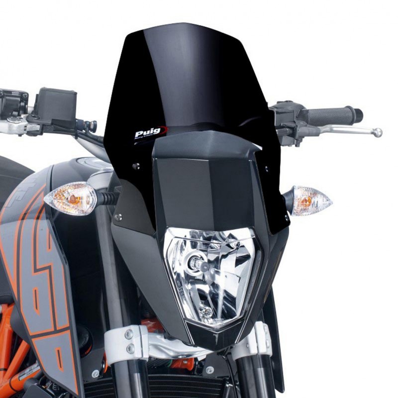 PUIG SPORT WINDSCHUTZSCHEIBE NEW GENERATION KTM DUKE 690 R 2012-2015, SCHWARZ