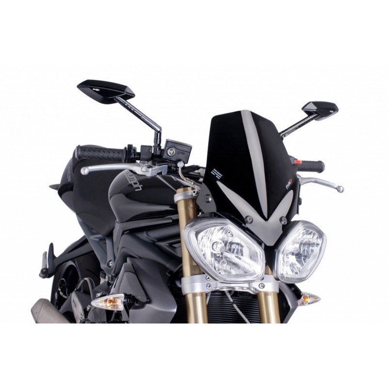 PUIG SPORT WINDSCHUTZSCHEIBE NEW GENERATION TRIUMPH STREET TRIPLE 675 2013-2016, SCHWARZ