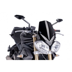 PUIG SPORT NEW GENERATION WINDSCREEN TRIUMPH STREET TRIPLE 675 R 2013-2016, BLACK