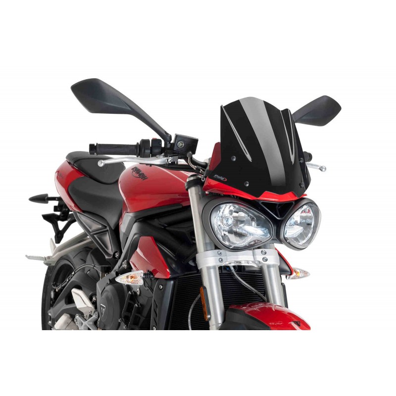 PUIG SPORT NEW GENERATION WINDSCREEN TRIUMPH STREET TRIPLE 765 S 2017-2020, BLACK