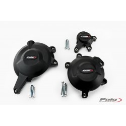 KIT PROTEZIONI CARTER MOTORE PUIG KAWASAKI ER-6N 2006-2008, NERO