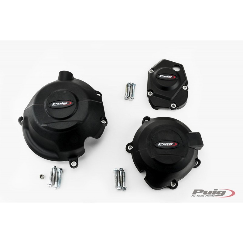 KIT PROTEZIONI CARTER MOTORE PUIG KAWASAKI Z 900 2017-2019, NERO