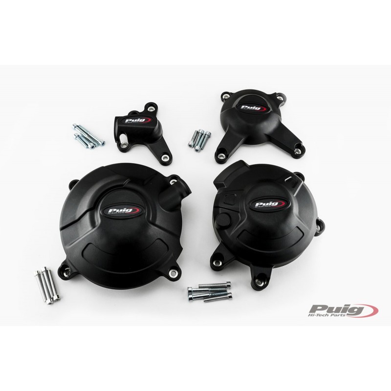 KIT PROTEZIONI CARTER MOTORE PUIG YAMAHA TRACER 900 2018-2020, NERO