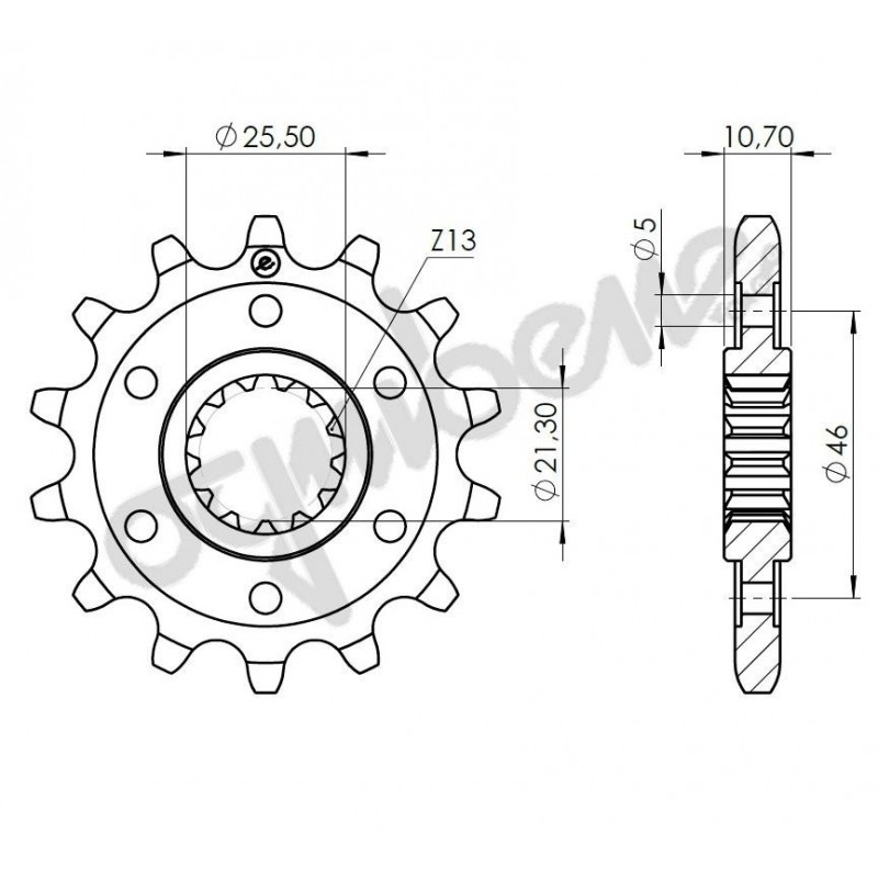 PIÑON DE ACERO PARA CADENA 525 BENELLI TRK 502 2021-2024