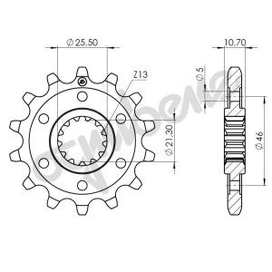 PIÑON DE ACERO PARA CADENA 525 BENELLI TRK 502 X 2021-2024
