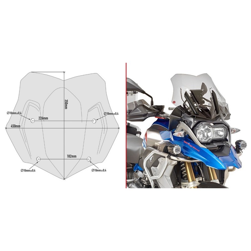 SPORT WINDSCREEN GIVI BMW R 1250 GS 2021-2024, RAUCHEN