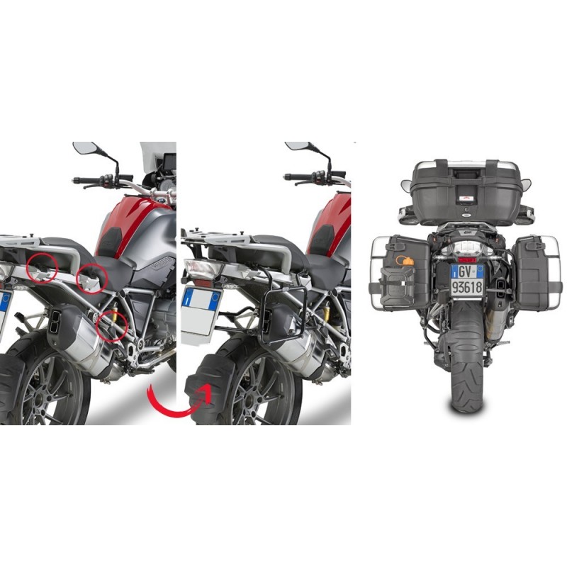 PORTAMALETAS LATERAL GIVI DE FIJACION RAPIDA PARA ARA MALETAS LATERALES MONOKEY BMW R 1250 GS ADVENTURE 2021-2024