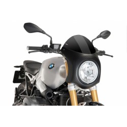 CUPOLINO PUIG SEMICARENATO BMW R NINE T 2021-2024, NERO/CARBON LOOK