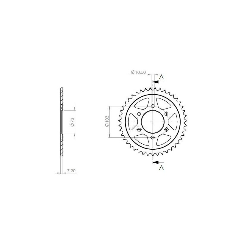 STEEL REAR SPROCKET FOR 525 CHAIN DUCATI MULTISTRADA 950 2021