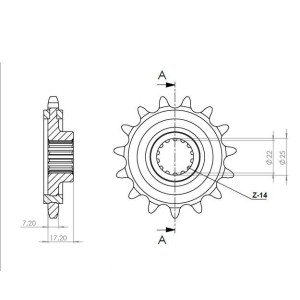 STEEL FRONT SPROCKET FOR 525 CHAIN DUCATI MULTISTRADA 950 2021
