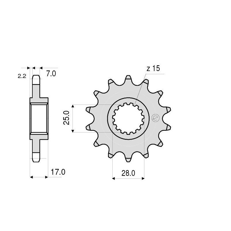 STEEL FRONT SPROCKET FOR 525 CHAIN DUCATI PANIGALE V4 2021