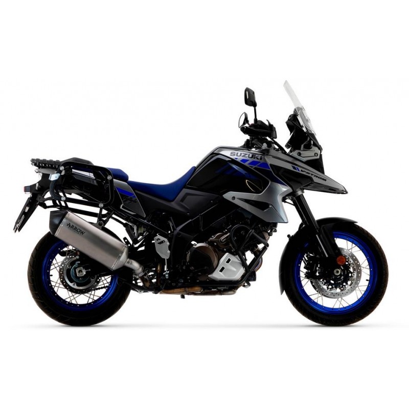 TERMINALE DI SCARICO ARROW SONORA SUZUKI V-STROM 1050 XT 2020-2022, TITANIO/CARBONIO, OMOLOGATO 