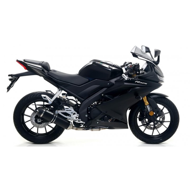 IMPIANTO DI SCARICO COMPLETO ARROW THUNDER YAMAHA R 125 2021-2022, ALLUMINIO DARK/CARBONIO, CATALIZZATO