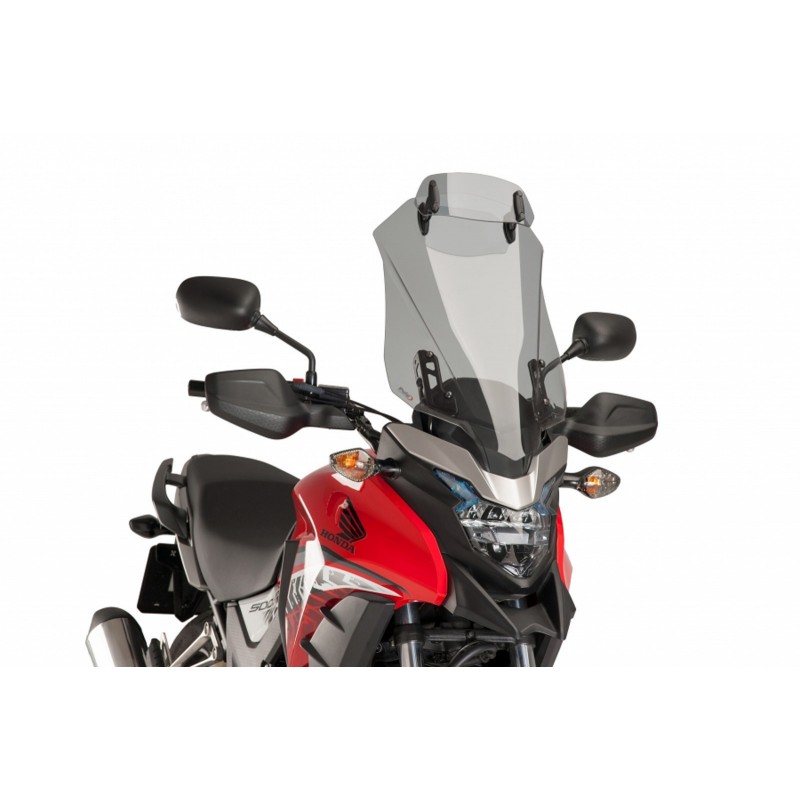 PUIG TOURING WINDSHIELD WITH DEFLECTOR HONDA CB 500 X 2021-2023, LIGHT SMOKE