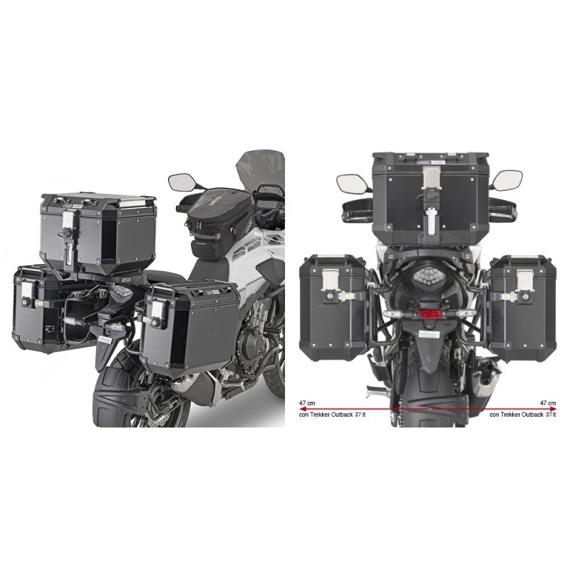 SPEZIFISCHER STAHLROHR-SEITENKOFFERTRÄGE GIVI PL ONE-FIT MONOKEY CAM-SIDE HONDA CB 500 X 2021-2023