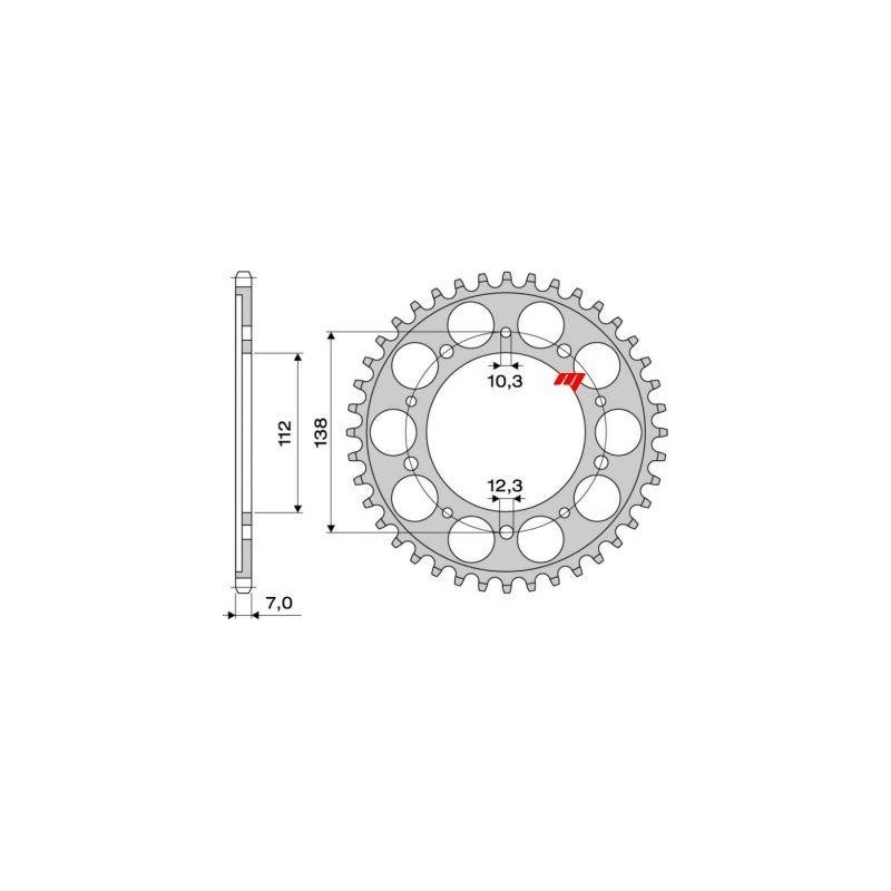 CORONA IN ACCIAIO PER CATENA 525 HONDA CB 650 R 2021-2023