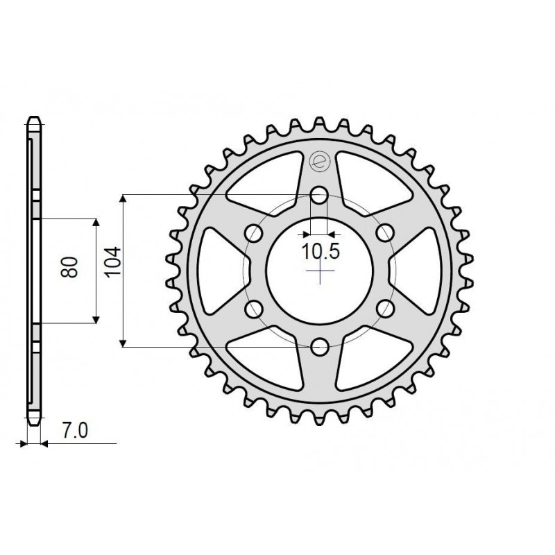 CORONA IN ACCIAIO PER CATENA 525 KAWASAKI NINJA 1000 SX 2020