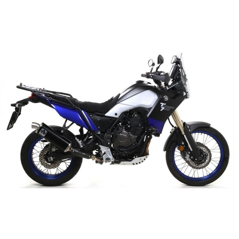 TERMINALE ARROW INDY RACE YAMAHA TENERE 700 2021-2024, ALLUMINIO DARK/ACCIAIO, OMOLOGATO