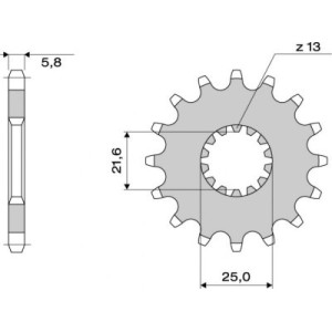PIÑON DE ACERO PARA CADENA 520 KAWASAKI Z 650 2021-2023