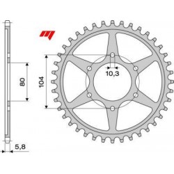 CORONA DE ACERO PARA CADENA 520 KAWASAKI Z 650 2021-2023