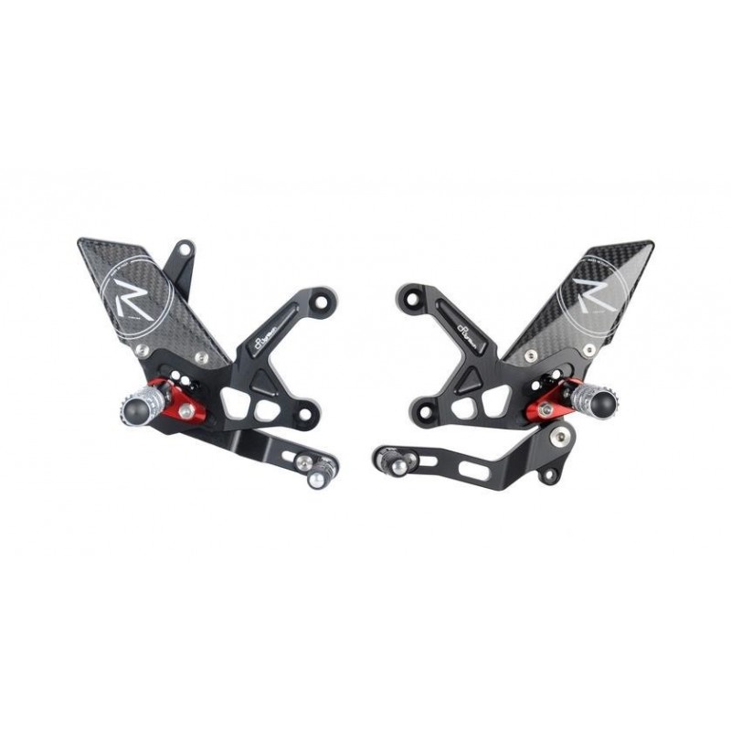 JUEGOS TRASEROS REGULABLES LIGHTECH R-VERSION CON ESTRIBERAS ARTICULADOS KAWASAKI Z 900 2021-2024 (NORMAL/INVERTIDA)