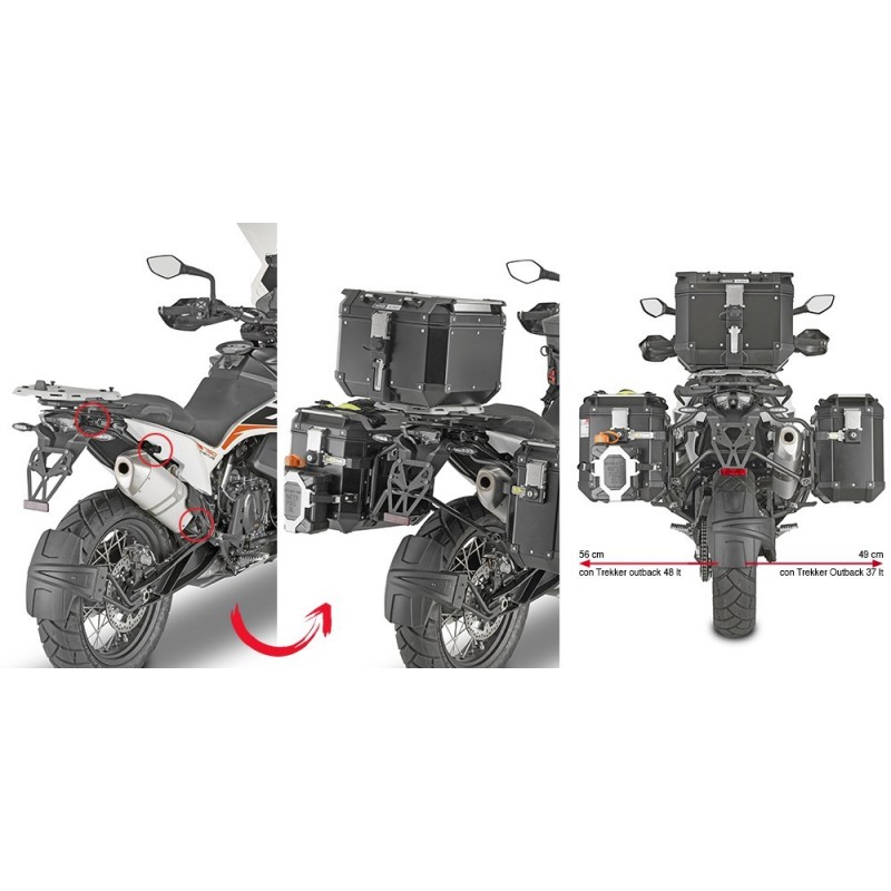 GIVI PL ONE-FIT MONOKEY CAM-SIDE SIDE CASE HOLDER KTM 1290 AUPER ADVENTURE R 2021