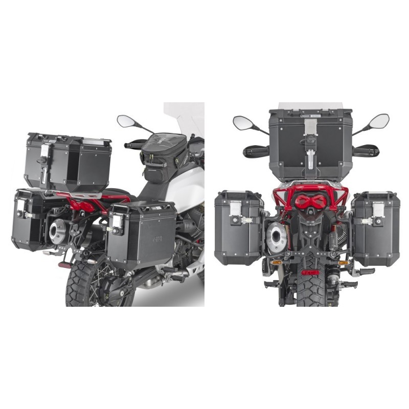 SPEZIFISCHER STAHLROHR-SEITENKOFFERTRÄGE GIVI SCHNELLWECHS PL ONE-FIT MONOKEY CAM-SIDE MOTO GUZZI V85 TT 2021-2023
