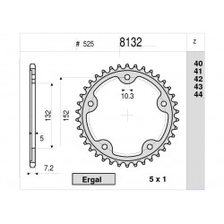 CORONA IN ACCIAIO PER CATENA 525 MV AGUSTA BRUTALE 800 RR 2017-2020