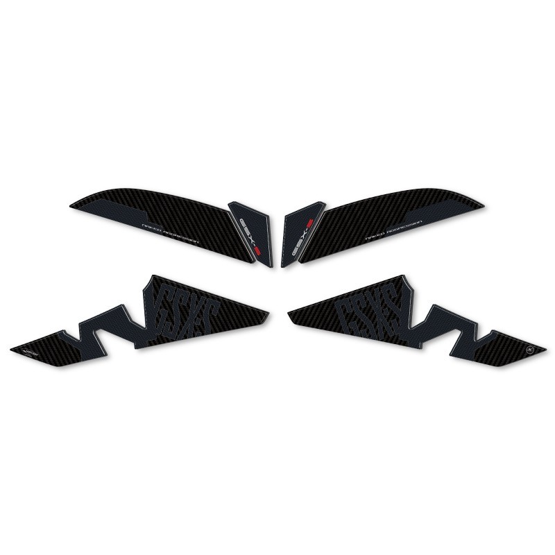 COPPIA ADESIVI 3D PROTEZIONE LATERALE SERBATOIO SUZUKI GSX-S 1000 2021-2024 CARBON LOOK