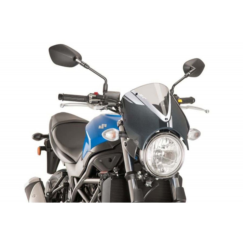 PUIG RETRO WINDSHIELD SUZUKI SV 650 2021-2024, TRANSPARENT/CARBON