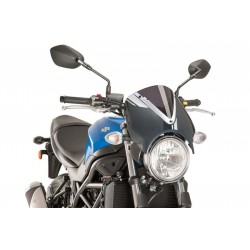 PARABRISAS PUIG RETRO SUZUKI SV 650 2021-2024, AHUMADO OSCURO/CARBONO