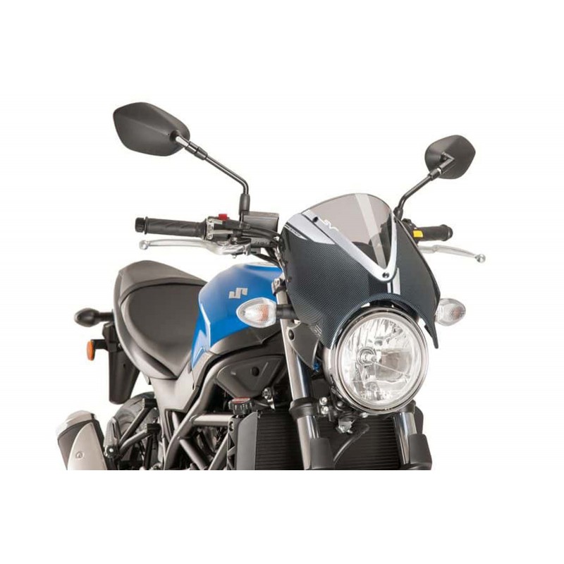 PUIG RETRO WINDSCHUTZSCHEIBE SUZUKI SV 650 2021-2024, LEICHTER RAUCH/CARBON